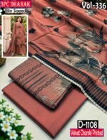 VELVET CHAMKI DHANAK 3PC BIN SAEED DIGITAL PRINTED WINTER VOL-336-1108