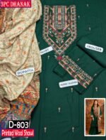 MIX BRANDS 3PC EMBROIDERED DHANAK DESIGNER COLLECTION VOL-06-Set Of 06 Dresses