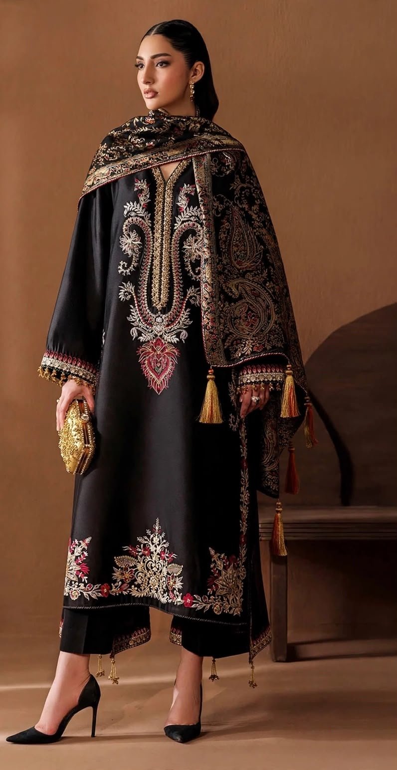 MIX BRANDS 3PC EMBROIDERED DHANAK DESIGNER COLLECTION VOL-06-D#816
