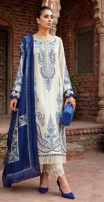 MIX BRANDS 3PC EMBROIDERED DHANAK DESIGNER COLLECTION VOL-06-D#809