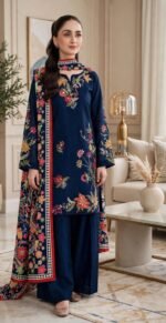 MIX BRANDS 3PC EMBROIDERED DHANAK DESIGNER COLLECTION VOL-06-D#808