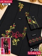 MIX BRANDS 2PC FULL EMBROIDERED DHANAK DESIGNER COLLECTION VOL-07-Set Of 05 Dresses