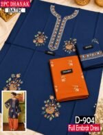 MIX BRANDS 2PC FULL EMBROIDERED DHANAK DESIGNER COLLECTION VOL-07-Set Of 05 Dresses