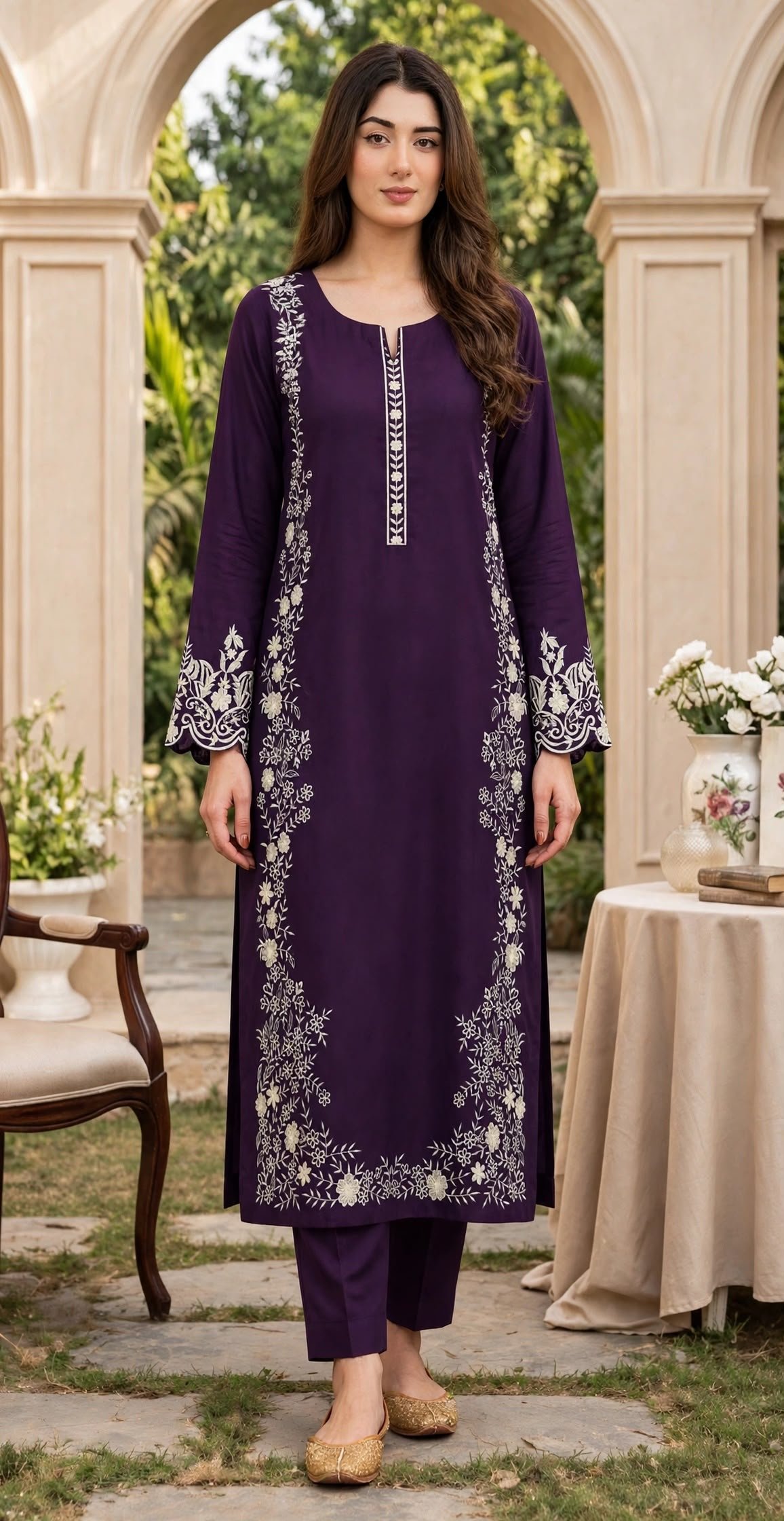 MIX BRANDS 2PC FULL EMBROIDERED DHANAK DESIGNER COLLECTION VOL-07-D-903