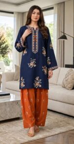 MIX BRANDS 2PC FULL EMBROIDERED DHANAK DESIGNER COLLECTION VOL-07-D-904