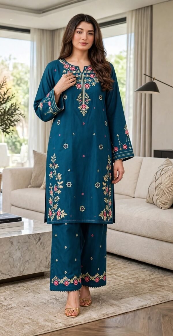 MIX BRANDS 2PC FULL EMBROIDERED DHANAK DESIGNER COLLECTION VOL-07-D-910