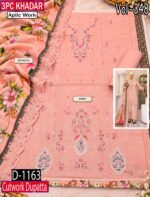 APLIC WORK KHADDAR 3PC COCO BY ZARA SHAHJAHAN EMBROIDRY DIGITAL PRINT VOL-348-1163