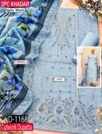 APLIC WORK KHADDAR 3PC COCO BY ZARA SHAHJAHAN EMBROIDRY DIGITAL PRINT VOL-348-1168