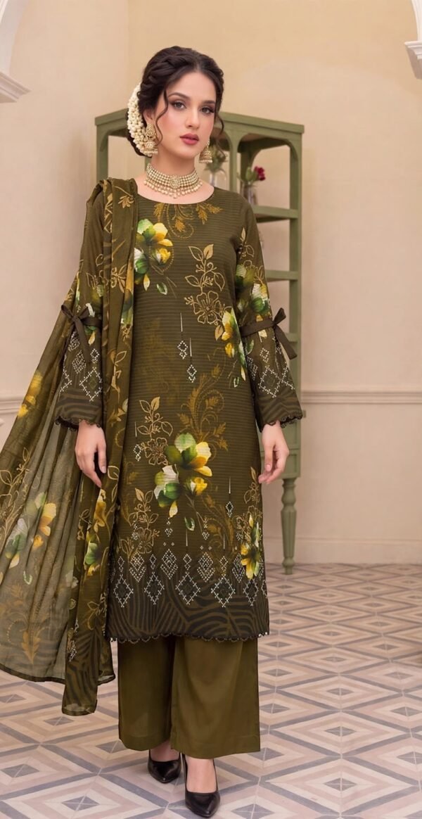 BANA DORA DHANAK 3PC CROWN DIGITAL PRINTED WINTER VOL-346-D-1156