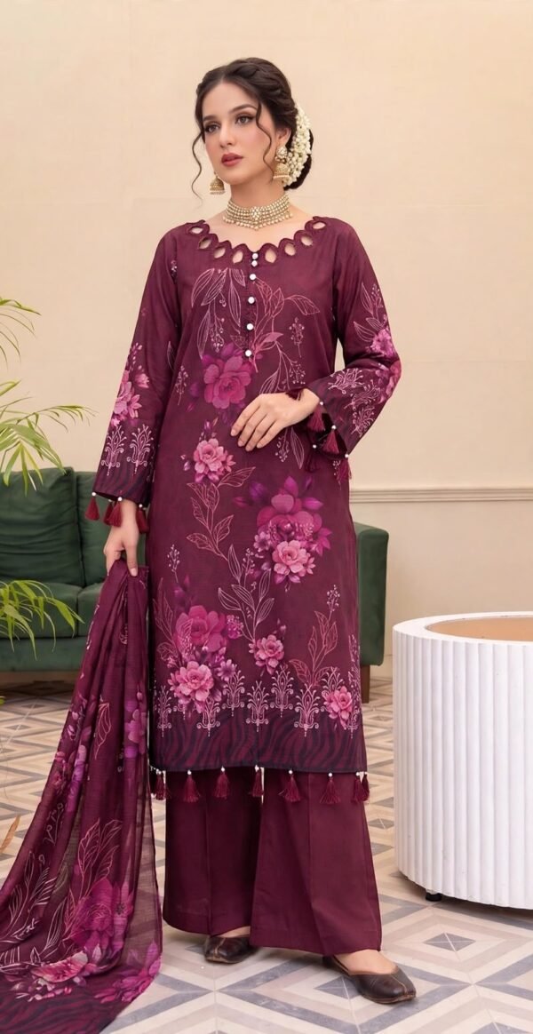 BANA DORA DHANAK 3PC CROWN DIGITAL PRINTED WINTER VOL-346-D-1153