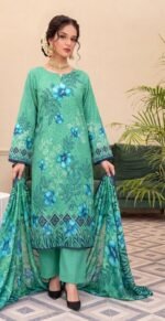 BANA DORA DHANAK 3PC CROWN DIGITAL PRINTED WINTER VOL-346-D-1155