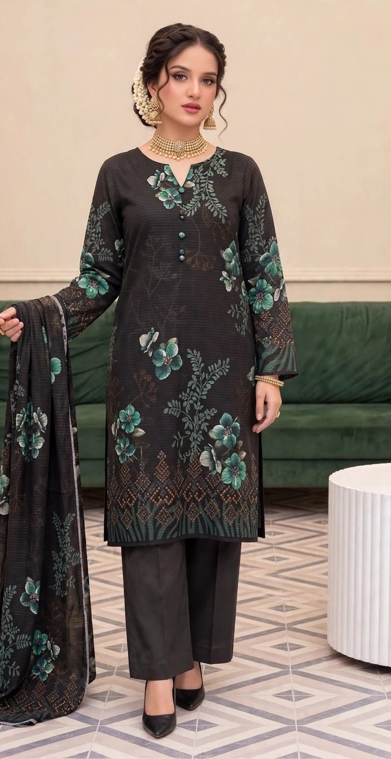 BANA DORA DHANAK 3PC CROWN DIGITAL PRINTED WINTER VOL-346-D-1158