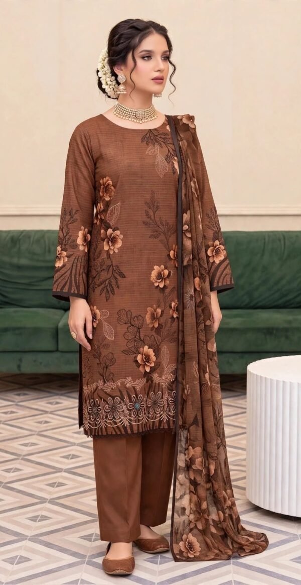 BANA DORA DHANAK 3PC CROWN DIGITAL PRINTED WINTER VOL-346-D-1154