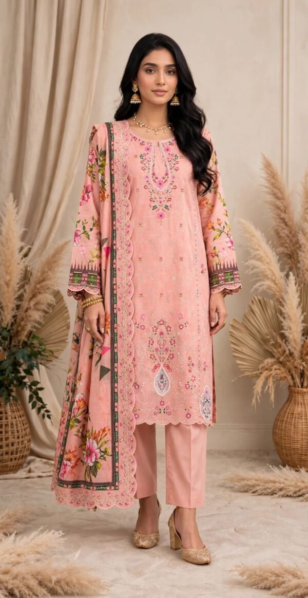 APLIC WORK KHADDAR 3PC COCO BY ZARA SHAHJAHAN EMBROIDRY DIGITAL PRINT VOL-348-1163