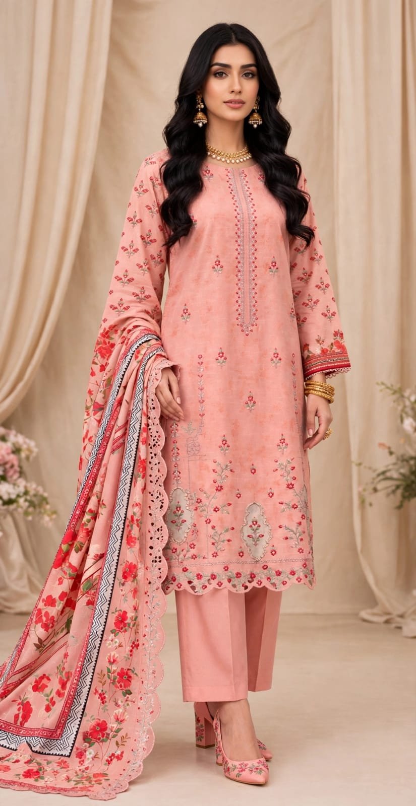 APLIC WORK KHADDAR 3PC COCO BY ZARA SHAHJAHAN EMBROIDRY DIGITAL PRINT VOL-348-1165