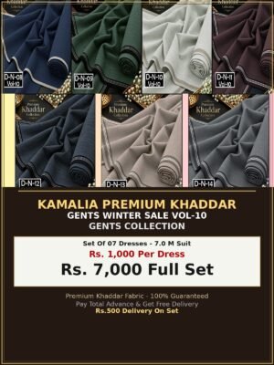 KAMALIA PREMIUM KHADDAR GENTS WINTER SALE VOL-10-Set Of 07 Dresses