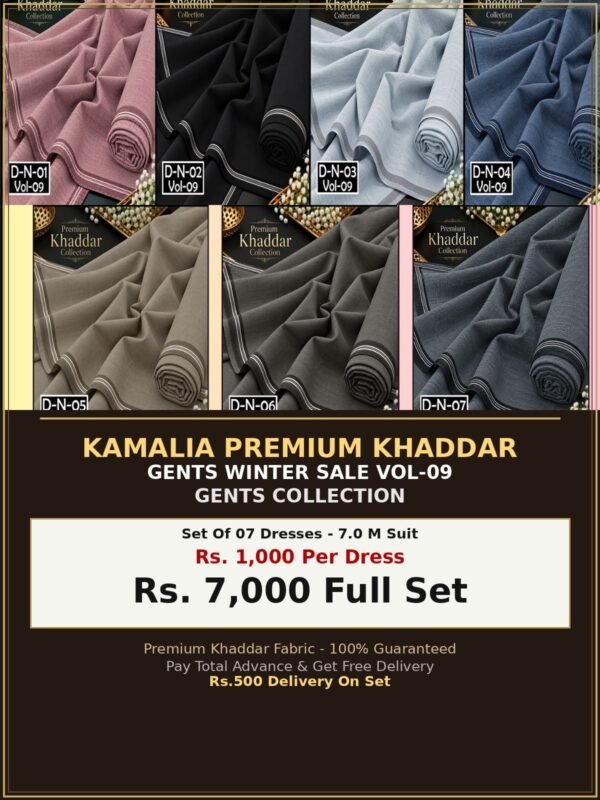 KAMALIA PREMIUM KHADDAR GENTS WINTER SALE VOL-09-Set Of 07 Dresses