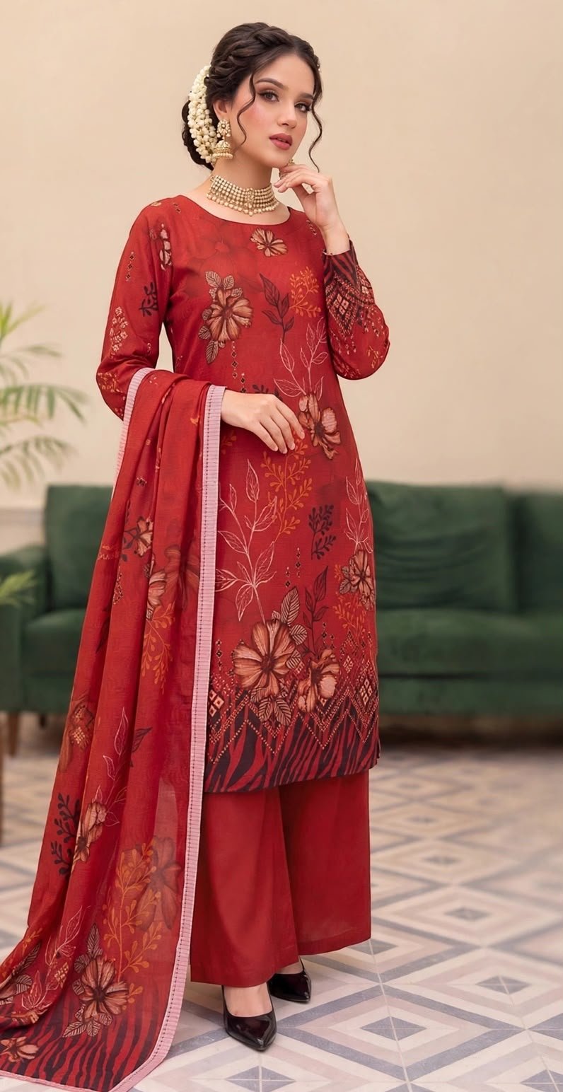 BANA DORA DHANAK 3PC CROWN DIGITAL PRINTED WINTER VOL-346-D-1160