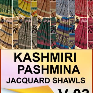 KASHMIRI PASHMINA JACQUARD WOOL LADIES SHAWL VOL-03-Set Of 10 Shawls