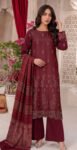 SLUB DHANAK 3PC RUKHAY SUKHAN SEQUIN BORING EMBROIDERED JACQUARD SHAWL VOL-303-D-933