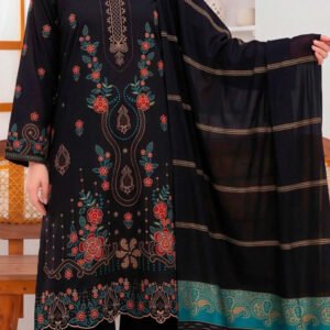 DHANAK 3PC BOARING WORK ESHAAL ANSARI EMBROIDERED SEQUIN DAMAN VOL-262-D-711