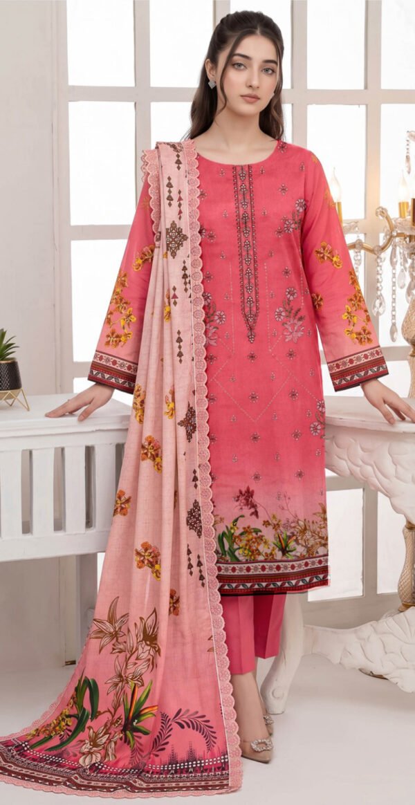 CHAMKI VISCOSE 3PC COCO ZARA SHAHJAHAN EMBROIDERED DIGITAL PRINTED DESIGNER VOL-277-D-862