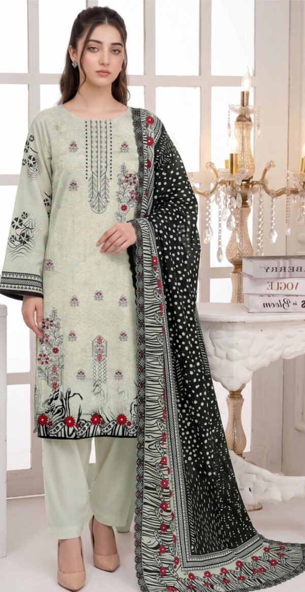 CHAMKI VISCOSE 3PC COCO ZARA SHAHJAHAN EMBROIDERED DIGITAL PRINTED DESIGNER VOL-277-D-863