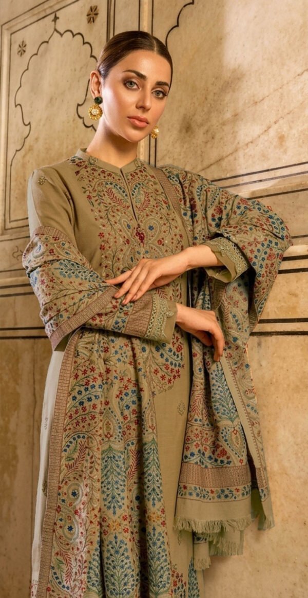 MIX BRANDS 3PC EMBROIDERED DHANAK DESIGNER COLLECTION VOL-05-1001