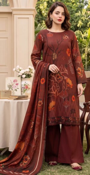 VELVET CHAMKI DHANAK 3PC BIN SAEED DIGITAL PRINTED WINTER VOL-336-D-1105