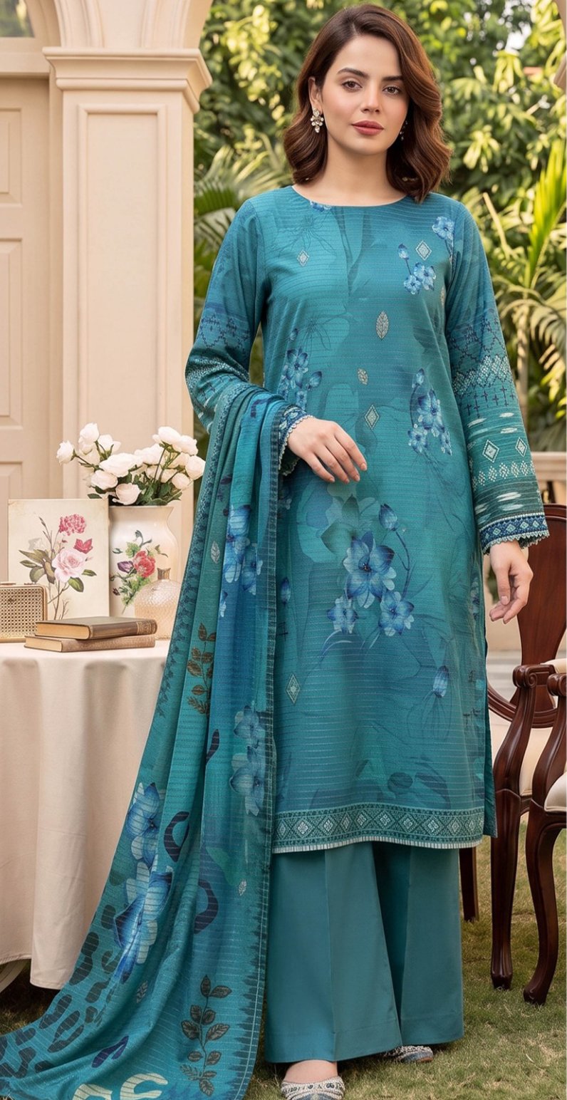 VELVET CHAMKI DHANAK 3PC BIN SAEED DIGITAL PRINTED WINTER VOL-336-D-1104