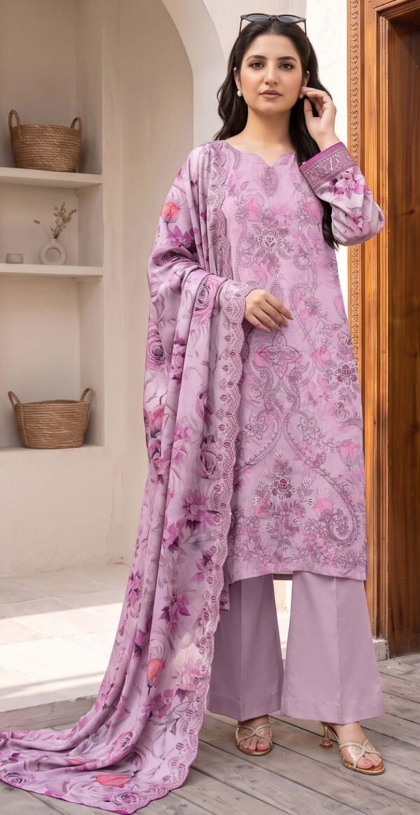 KARANDI 3PC GUL E RESHAM BORING EMBROIDERED DIGITAL PRINTED DESIGNER VOL-300-D-915