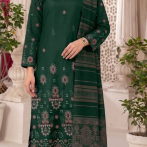 SLUB DHANAK 3PC RUKHAY SUKHAN SEQUIN BORING EMBROIDERED JACQUARD SHAWL VOL-303-D-931