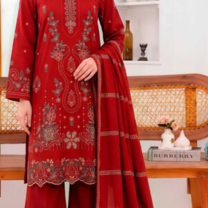 DHANAK 3PC BOARING WORK ESHAAL ANSARI EMBROIDERED SEQUIN DAMAN VOL-262-D-713