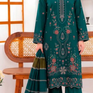 DHANAK 3PC BOARING WORK ESHAAL ANSARI EMBROIDERED SEQUIN DAMAN VOL-262-D-712